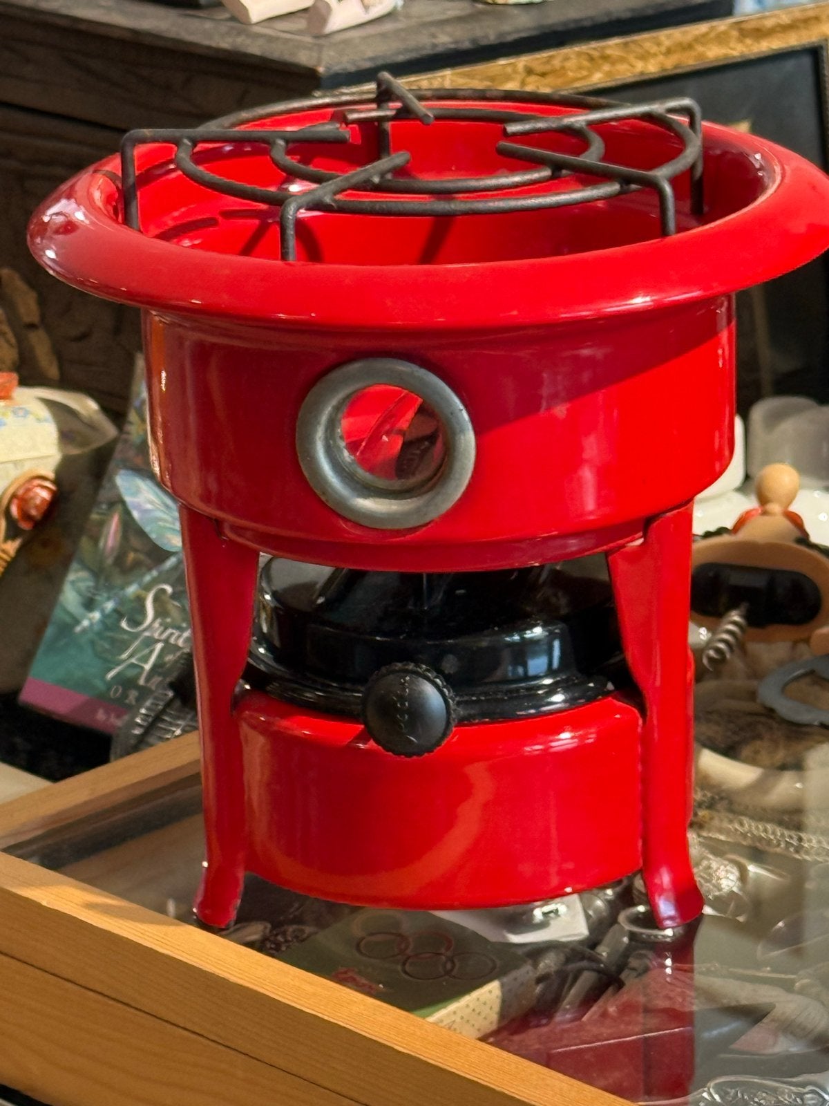 Vintage Petroleumstel Rood Emaille - Nieuwstaat, Ophalen of Verzenden
