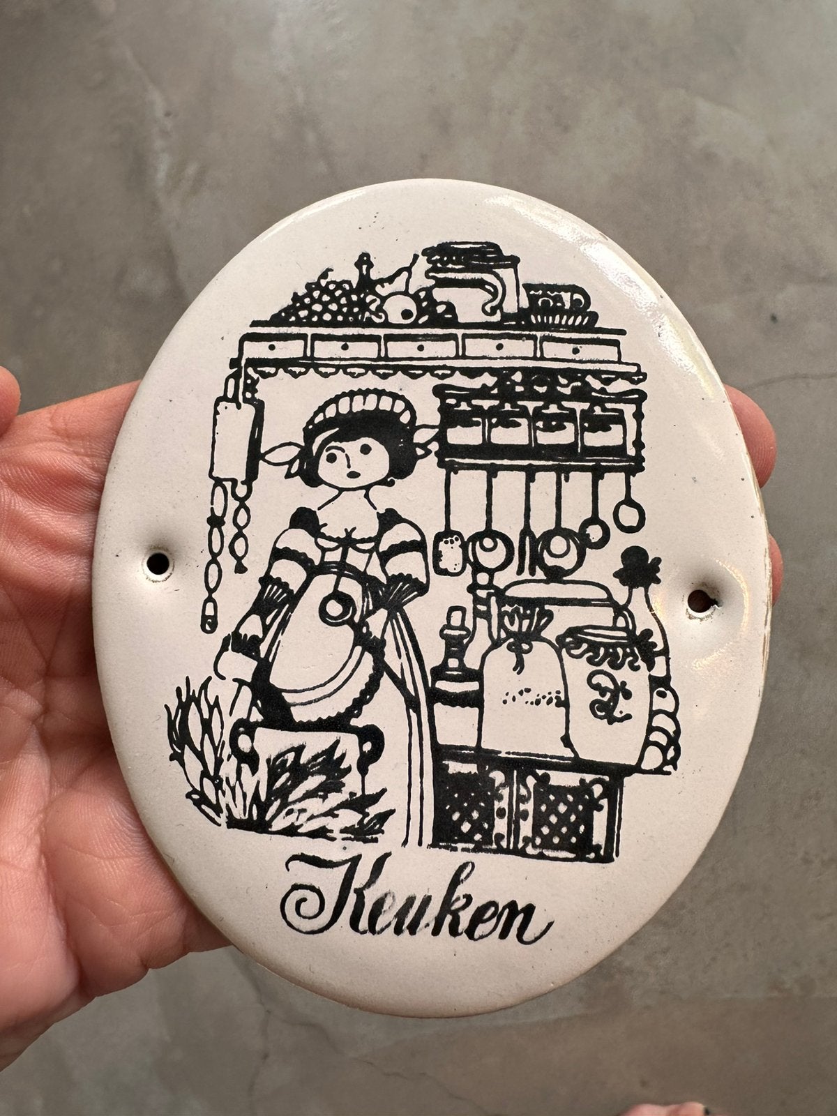 Bordje Deurbordje Keuken Vintage Emaille, Ophalen of Verzenden