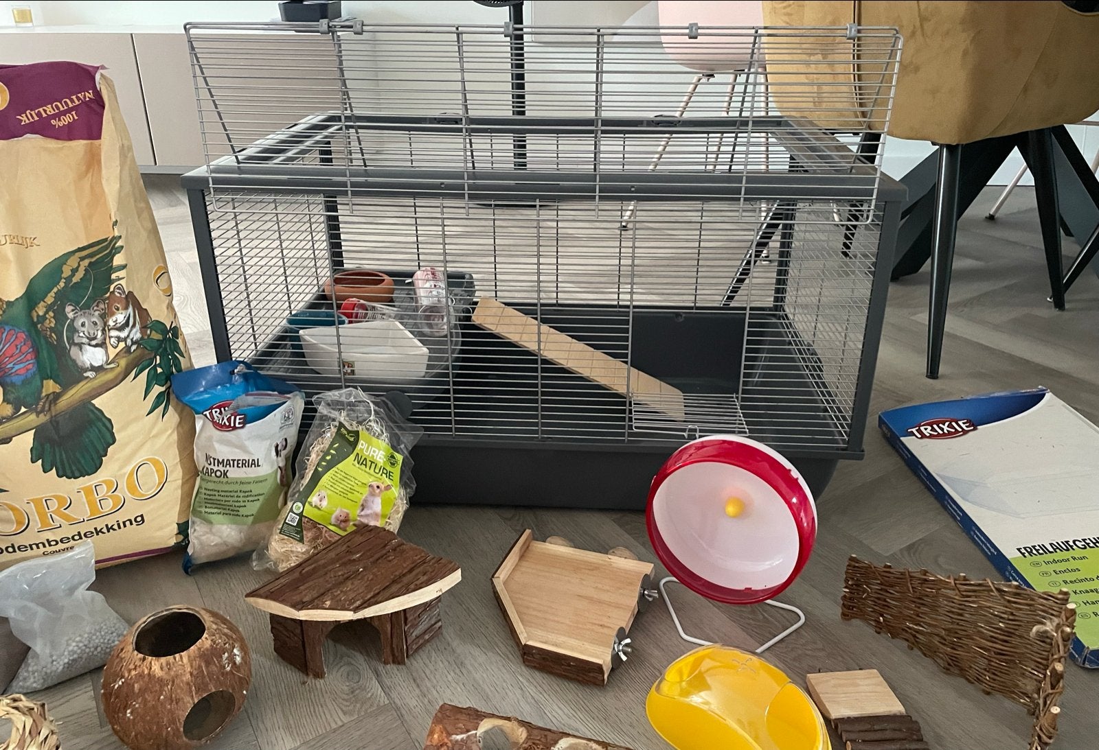 Complete hamsterkooi Zolux Neolife 80 +ren +véél accessoires, Ophalen, Gebruikt, Overige typen