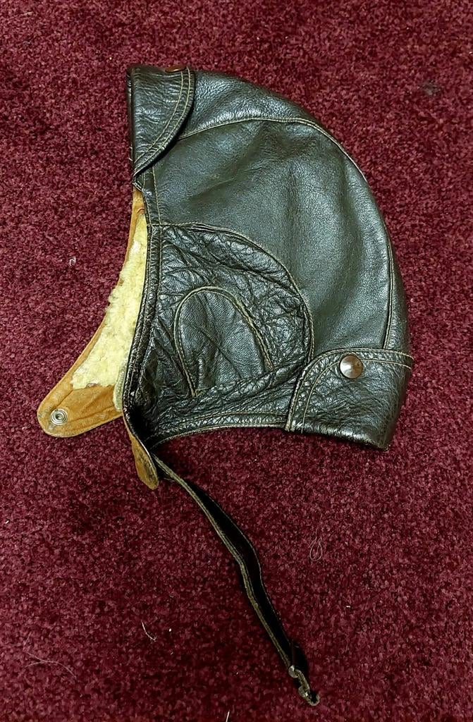 Vintage Leren Vliegersmuts en Wanten - WOII Stijl, Verzamelen, Militaria | Tweede Wereldoorlog, Luchtmacht, Helm of Baret, Duitsland