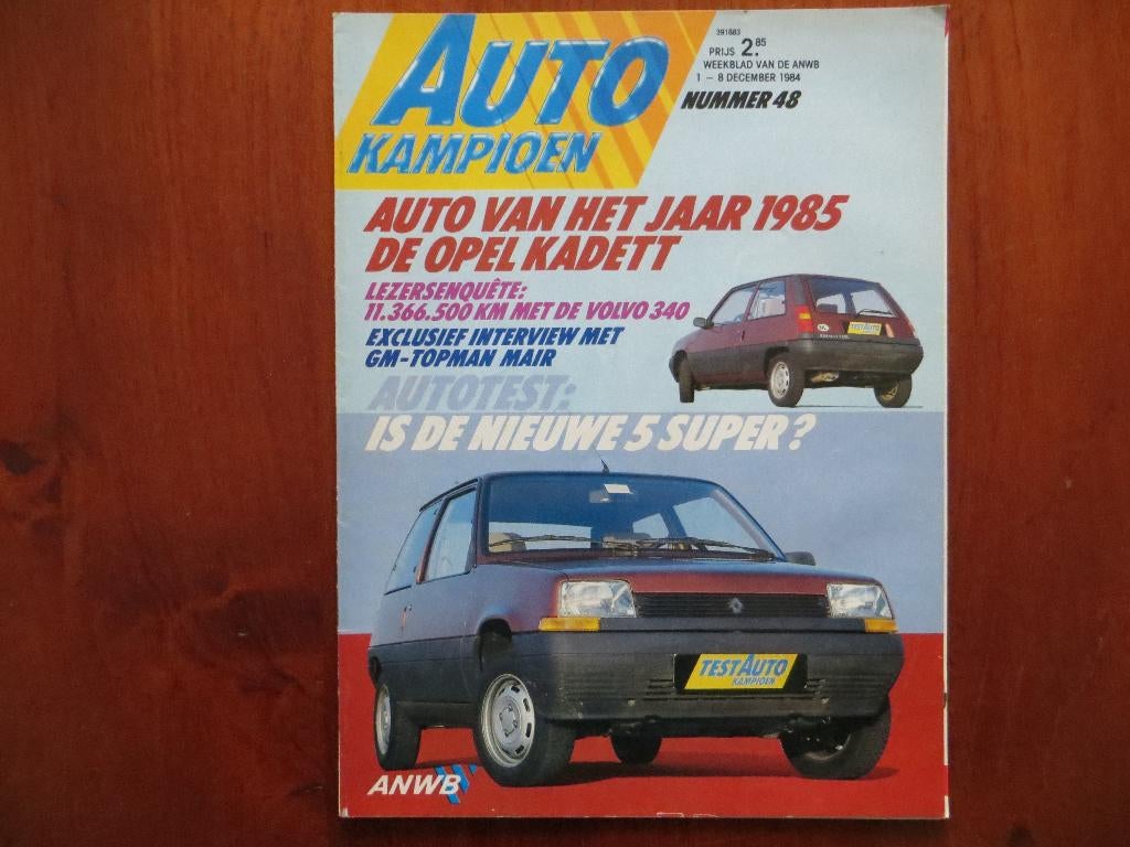 Autokampioen 48 1984 Renault Super 5, Opel Kadett AvhJ 1985, Ophalen of Verzenden, Nieuw, Opel