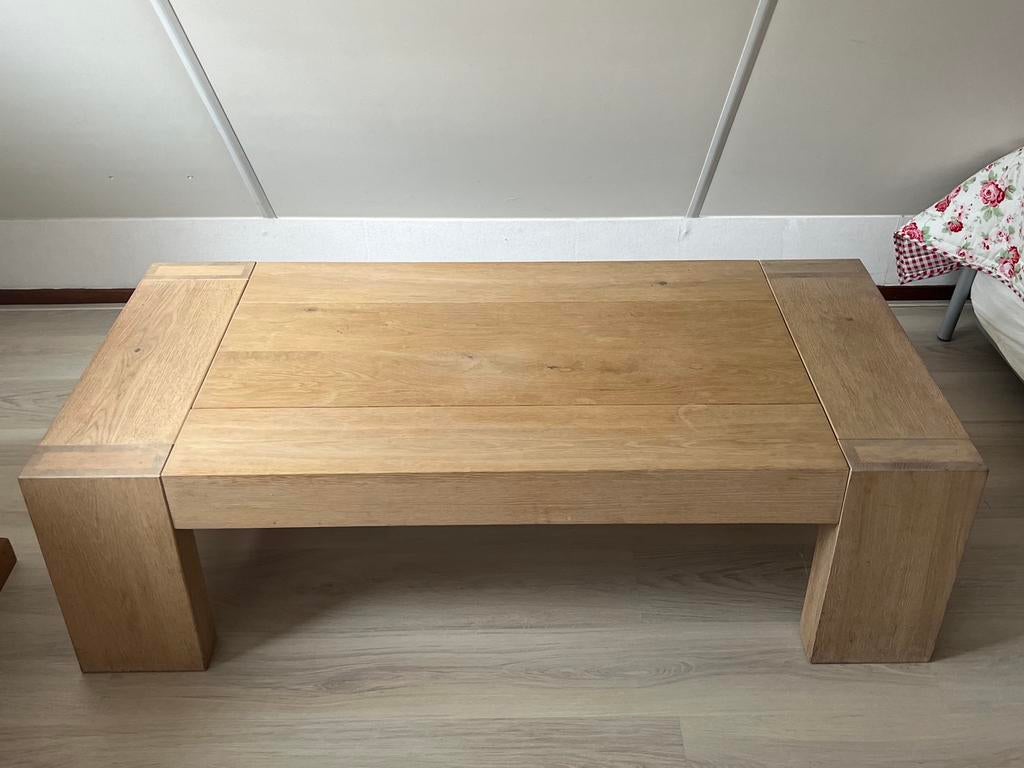 Licht eiken salontafel, Ophalen, 50 tot 100 cm, 150 tot 200 cm, Minder dan 50 cm