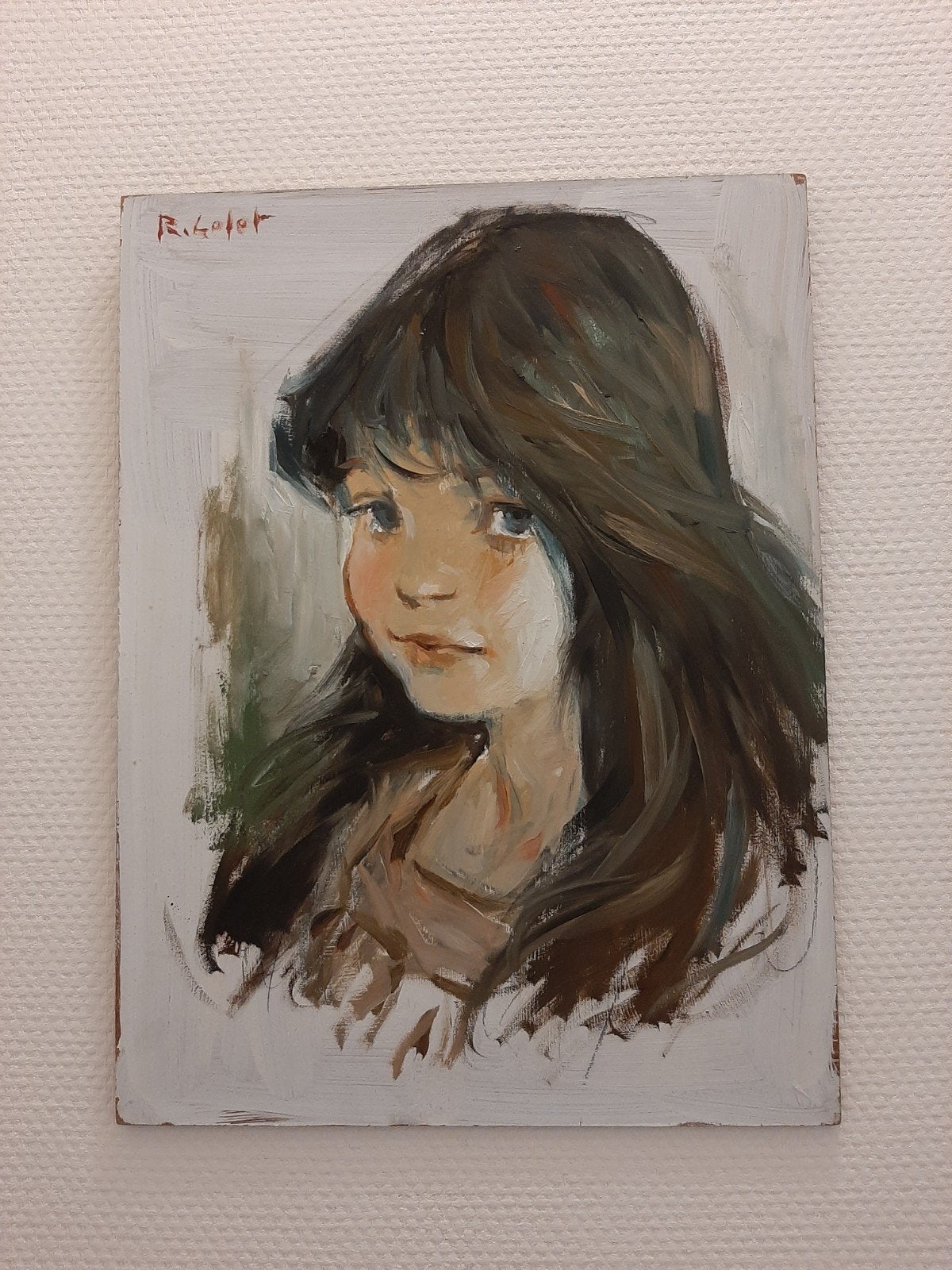 Schilderij portret meisje, Ophalen of Verzenden