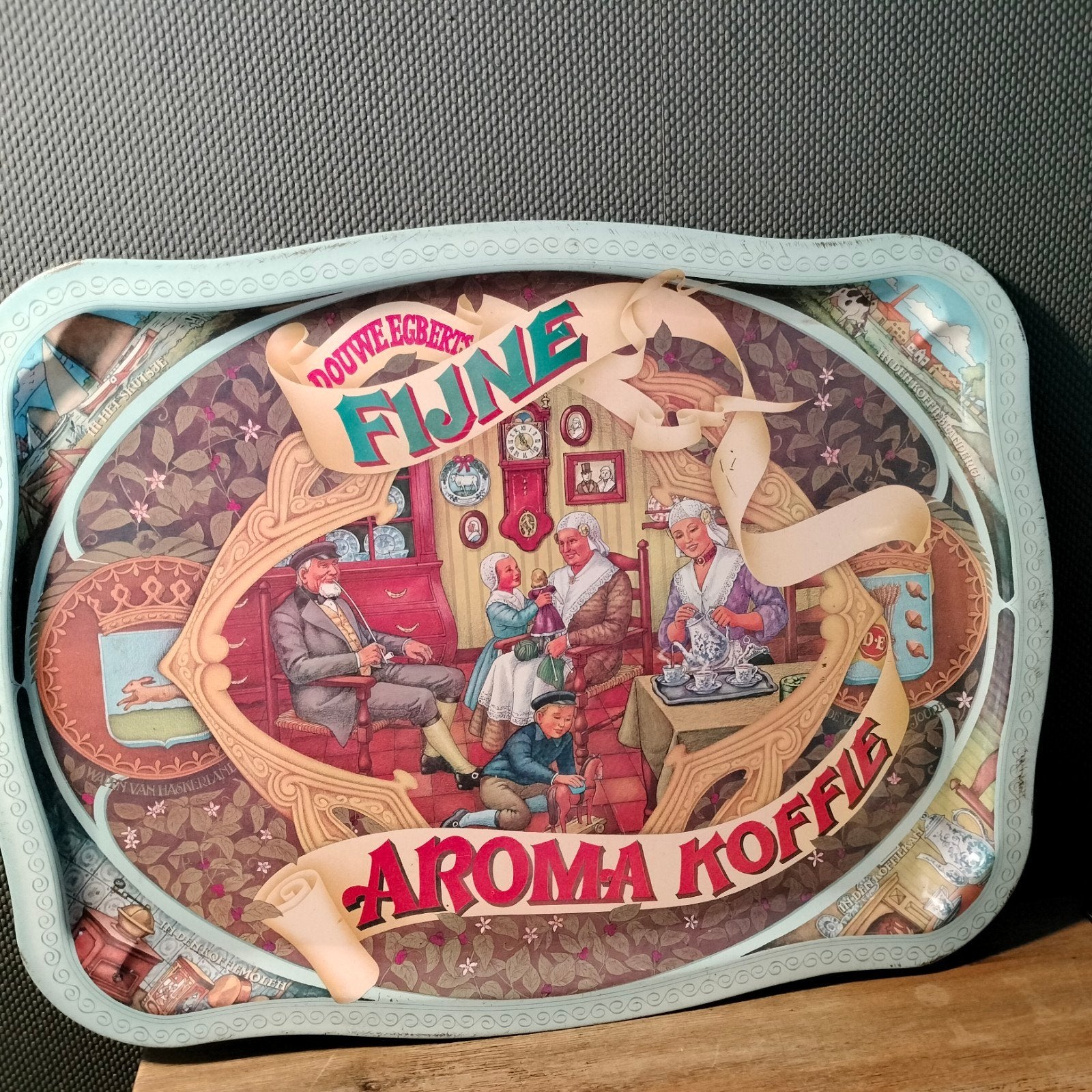 Vintage Douwe Egberts dienblad - Fijne Aroma Koffie, Antiek en Kunst, Ophalen of Verzenden