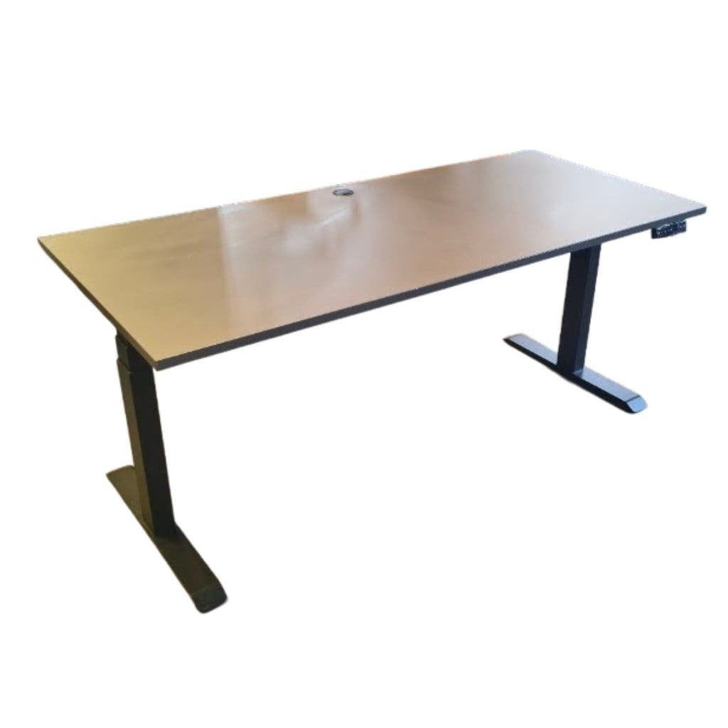 Elektrisch Zit Sta Bureau Antraciet Zwart B200xD80, MN, Spaanplaat of MDF, Ophalen of Verzenden, 200 cm