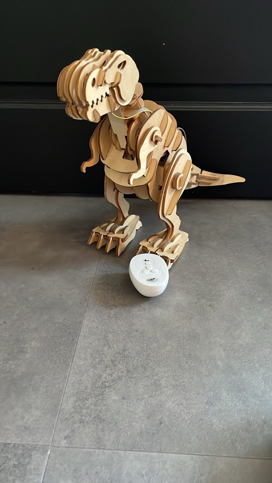 Houten robot dino, Ophalen, Zo goed als nieuw, Jongen of Meisje