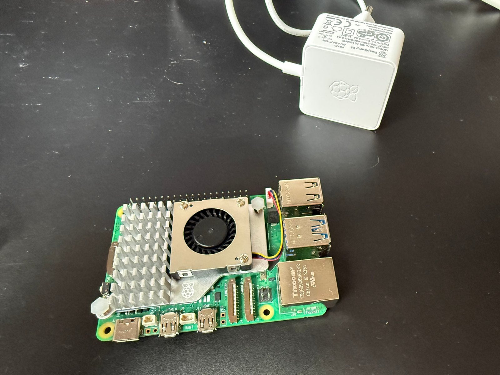 Raspberry Pi 5 - 8GB - Fan - Power supply, Ophalen, Gebruikt