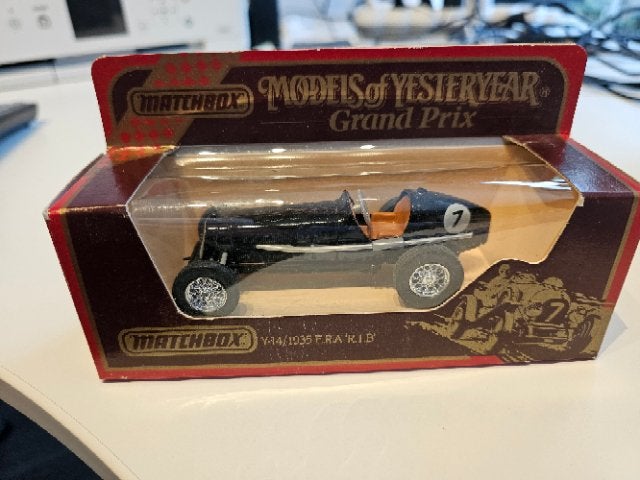 1935 E.r.a r.1 b formule 1 model Matchbox, Ophalen of Verzenden, Zo goed als nieuw, Auto