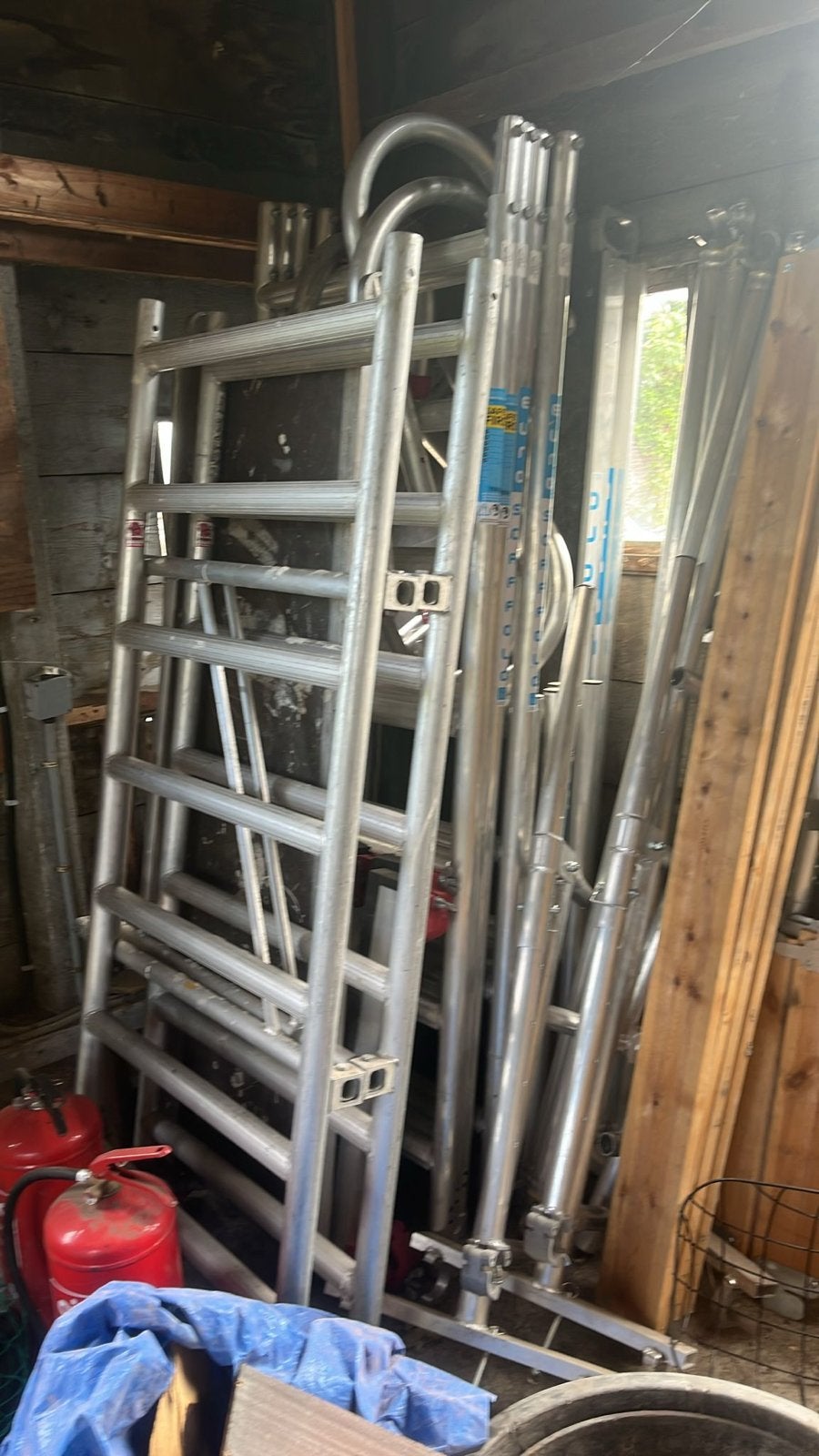 2x Euroscaffold Daksteiger Schoorsteensteiger, Doe-het-zelf en Verbouw, Steigers, Ophalen, Gebruikt, Daksteiger, 2 tot 5 meter