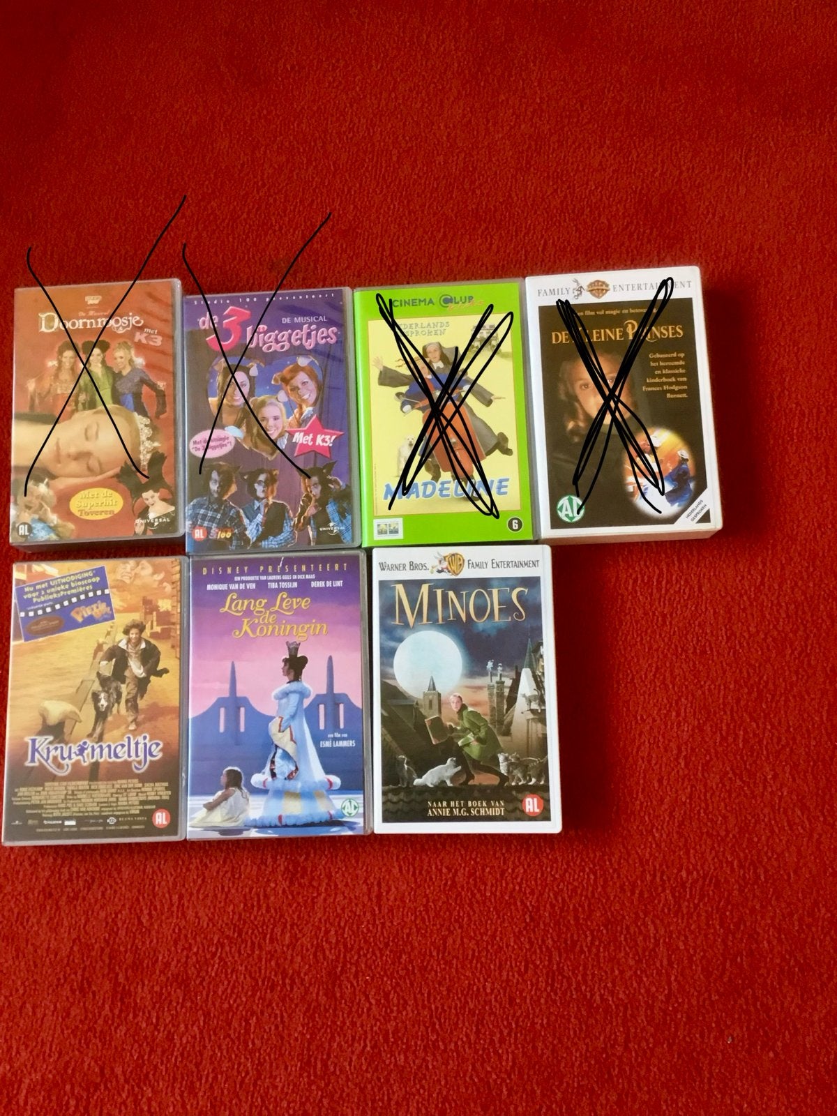 3 videobanden kinderfilms, Cd's en Dvd's, Gebruikt, Alle leeftijden, Komedie, Ophalen of Verzenden