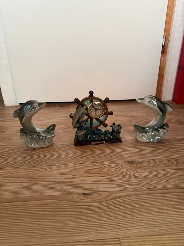 Dolfijn decoratie set met klokje, Ophalen