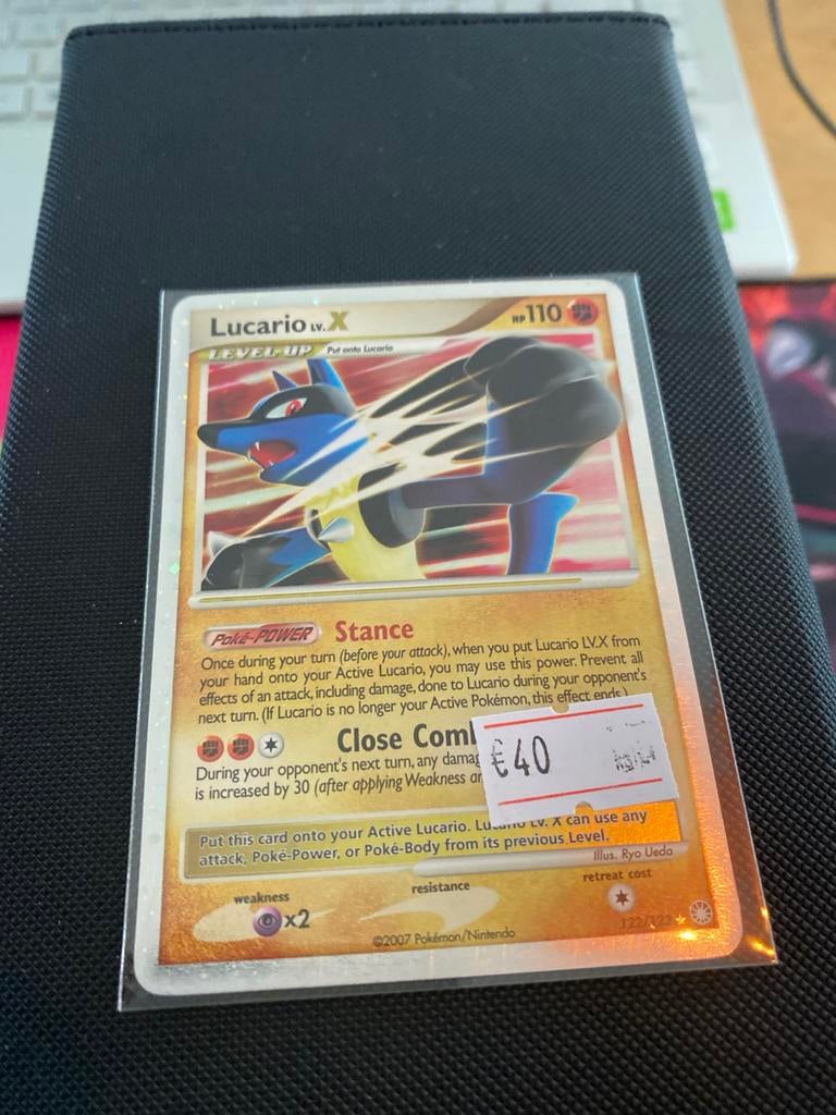 Pokémon Kaart Lucario LV.X - Zeldzaam Holo, Ophalen of Verzenden, Zo goed als nieuw, Losse kaart, Foil