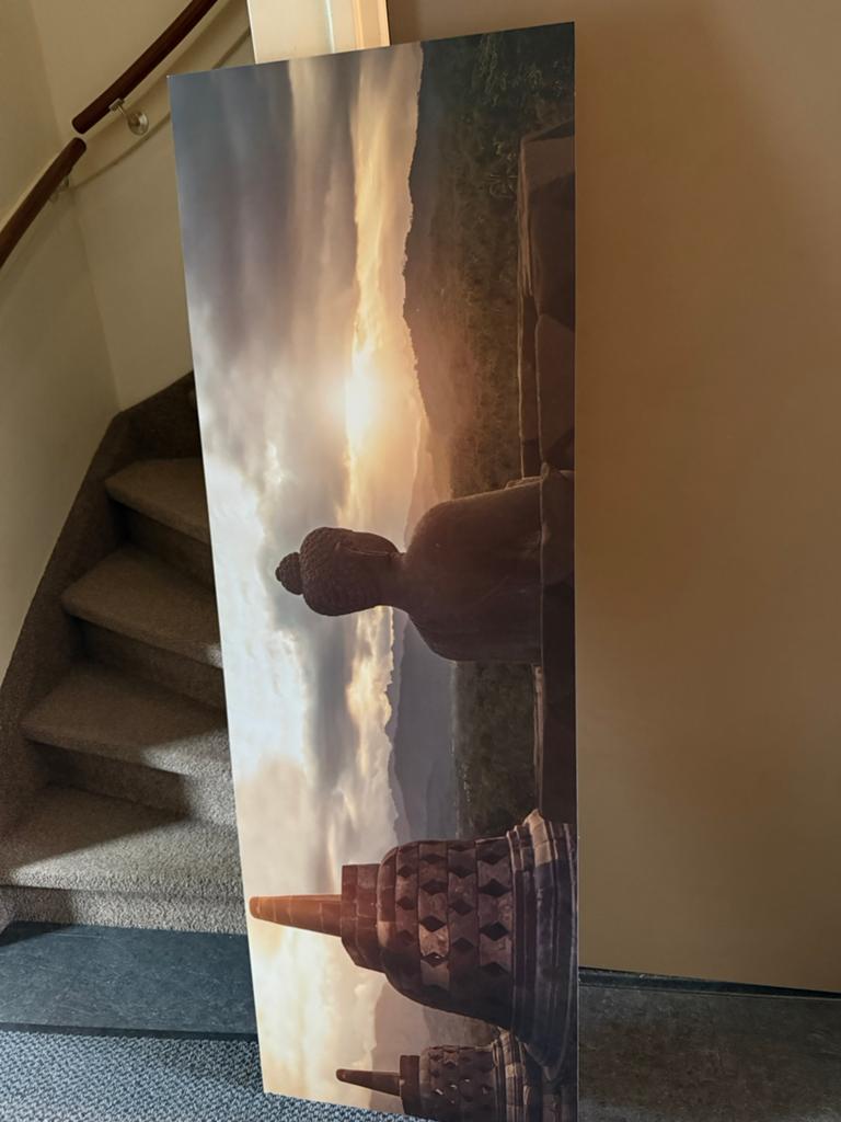Mooie boedha schilderij, Ophalen, Zo goed als nieuw, Schilderij, Minder dan 50 cm