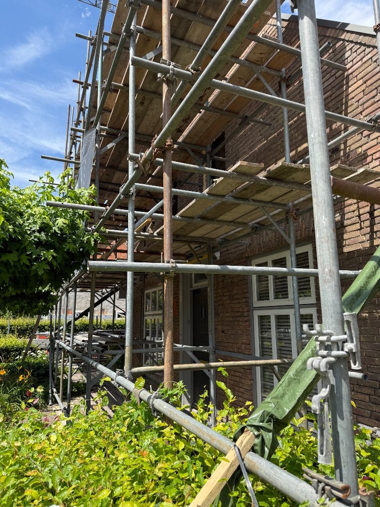 Stalen steiger, Ophalen, Gebruikt, Gevelsteiger, 5 meter of hoger