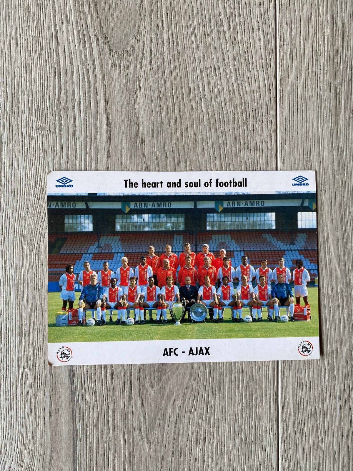 AFC Ajax Amsterdam Seizoen '95-'96 Teamfoto met Handtekening, Ophalen of Verzenden, Zo goed als nieuw, Ajax, Poster, Plaatje of Sticker