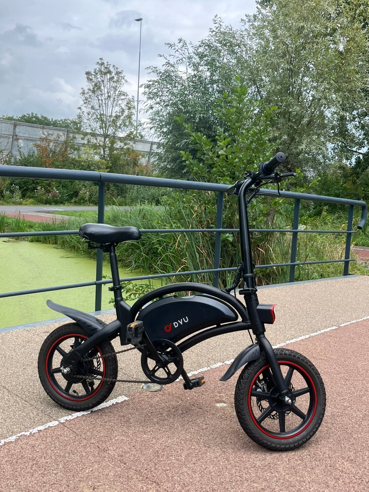 DYU D3F Elektronische Opvouwbare Fiets, Fietsen en Brommers, Elektrische fietsen, Zo goed als nieuw, Minder dan 47 cm, 30 tot 50 km per accu