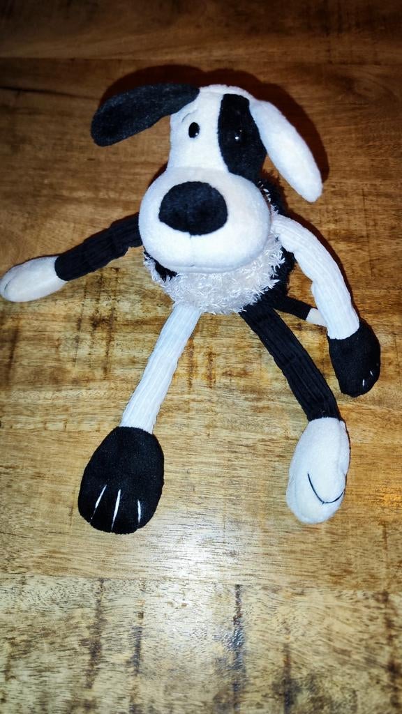 Jellycat vintage zwart-witte hond knuffel, Ophalen of Verzenden