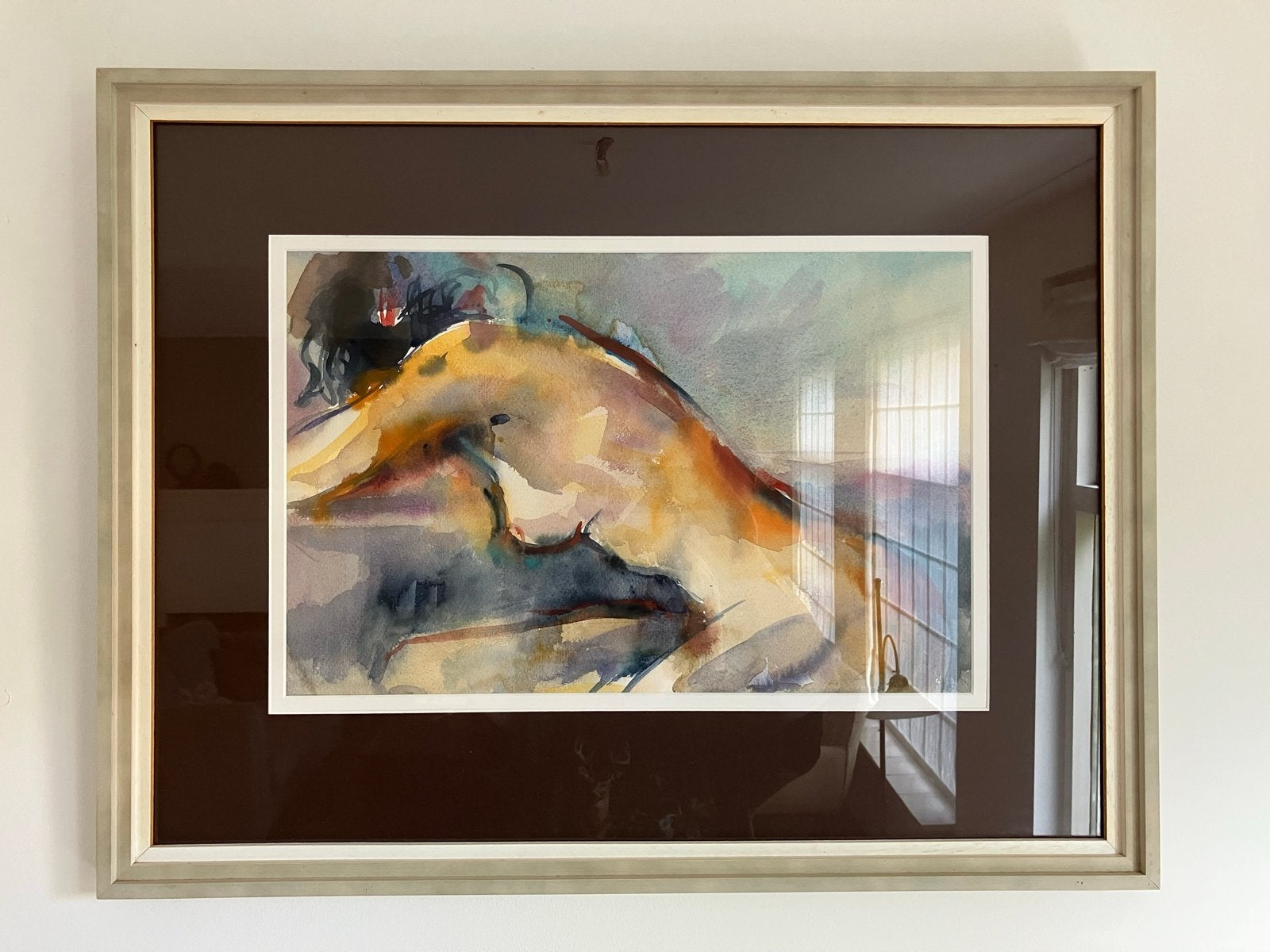 Aquarel Dora Carpentier - Liggend Naakt, Ophalen, Figuren, Aquarel, Papier/karton