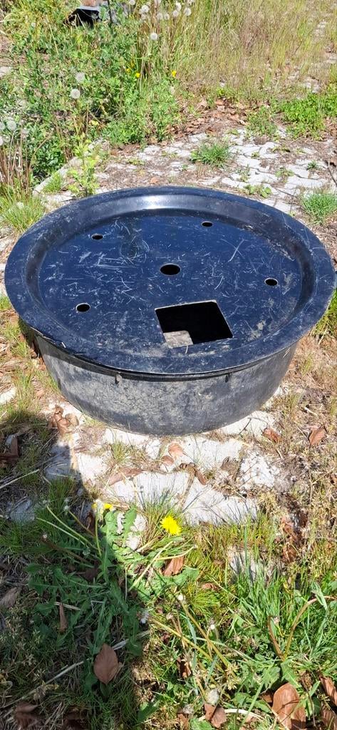 Grote ronde fontijnbak met deksel voor waterornament, Tuin en Terras, Ophalen, Gebruikt, Kunststof, Fontein