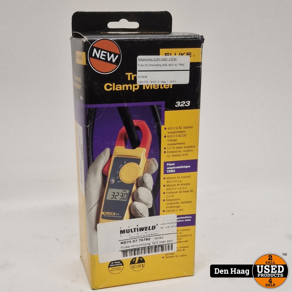 Fluke 323 True RMS Stroomtang 400A / 600V | Nieuw, Fluke, Gebruikt, https://www.fluke.com/nl-nl/ondersteuning/contact, 6920 Seaway Blvd, Everett, WA 98203, Verenigde Staten