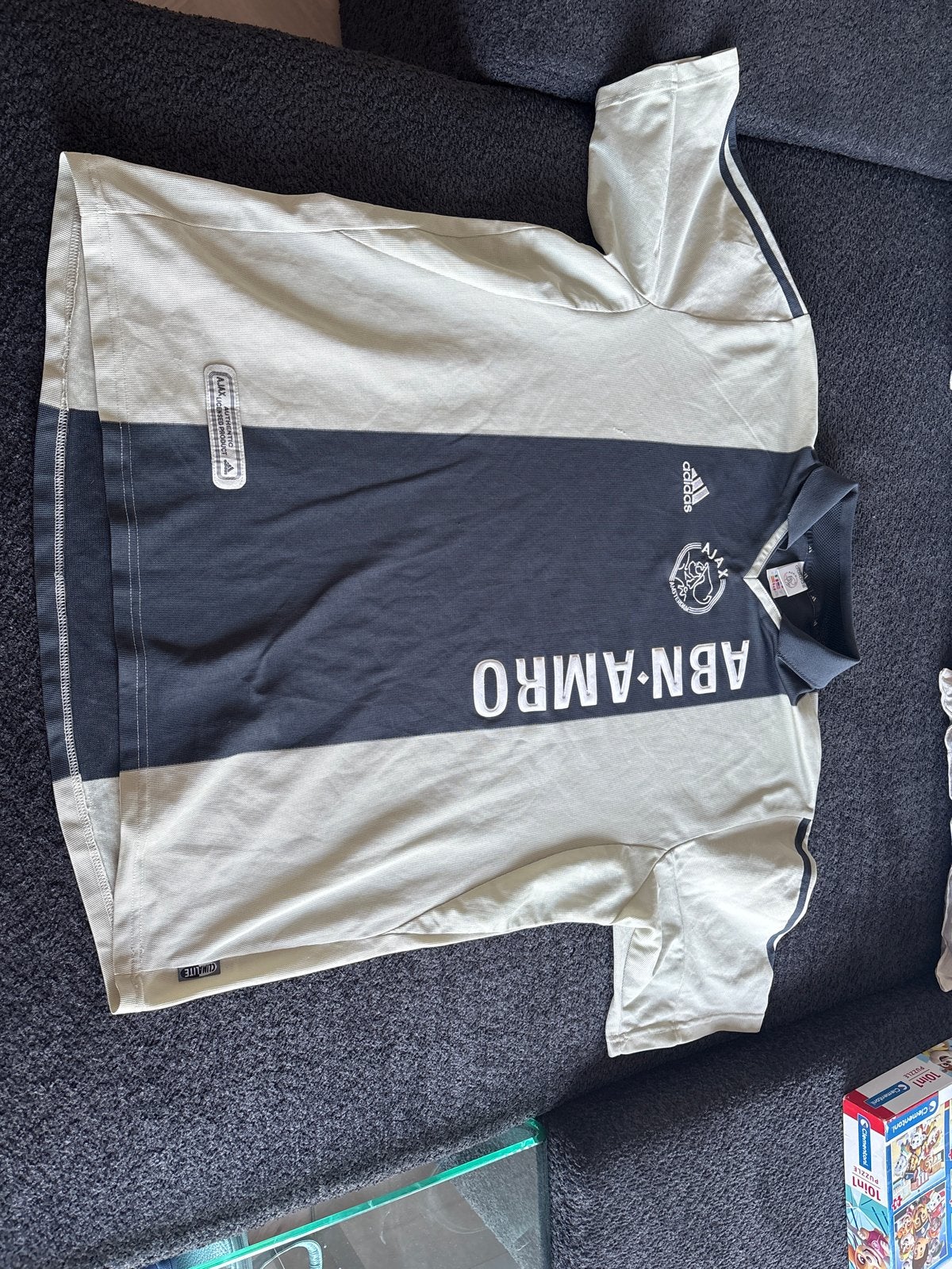 Ajax ABN AMRO Voetbalshirt en Short Set - Vintage Adidas, Maat 48/50 (M), Zwart, Ophalen of Verzenden, Zo goed als nieuw
