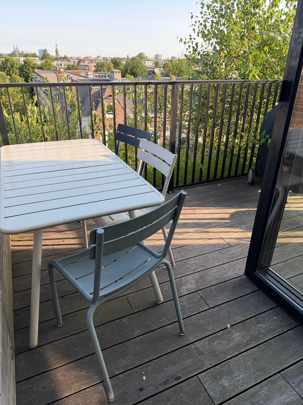 Fermob Luxembourg tuinset: tafel 143 en 3 stoelen, 4 zitplaatsen, Gebruikt, Eettafel, Aluminium