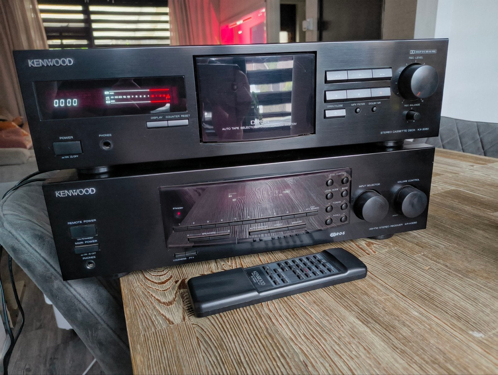 Kenwood stereo set met afstandbediening, Ophalen, Zo goed als nieuw, Cassettedeck, Overige merken