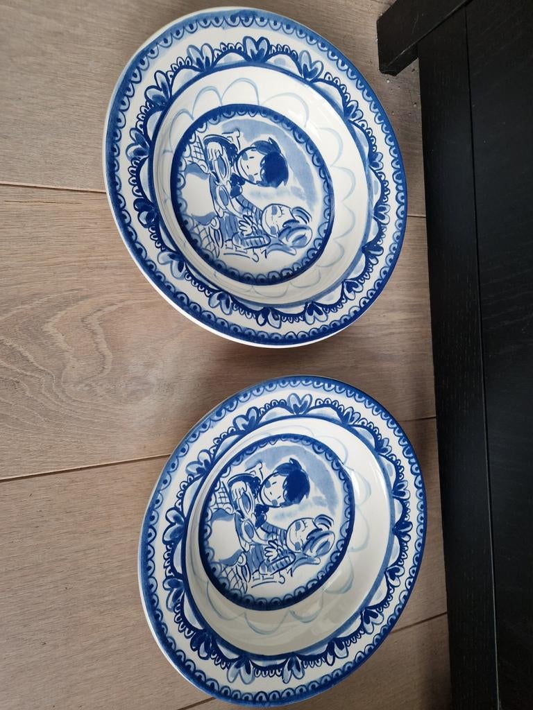 Diepe delfts blauwe borden Blond Amsterdam, Ophalen, Aardewerk, Blond Amsterdam, Bord(en)