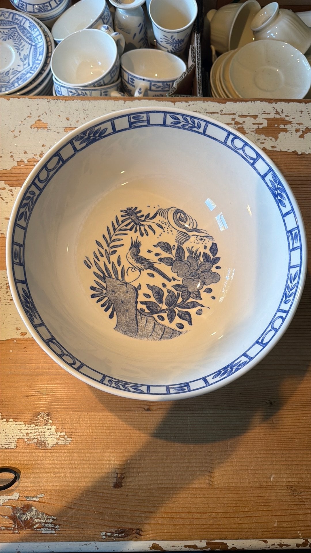 Gien OISEAU BLEU Saladeschaal, Huis en Inrichting, Keuken | Servies, Ophalen of Verzenden, Zo goed als nieuw, Overige stijlen
