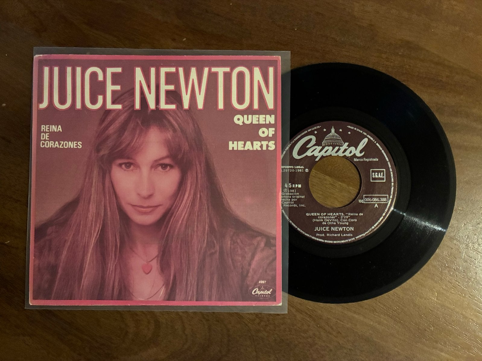 Juice Newton - Queen of hearts, Cd's en Dvd's, Vinyl Singles, Ophalen of Verzenden, 7 inch