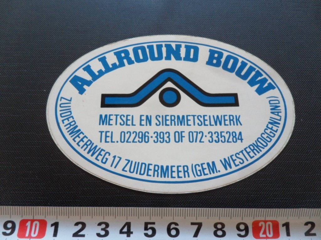 sticker zuidermeer allround bouw metsel en siermetselwerk, Ophalen, Zo goed als nieuw