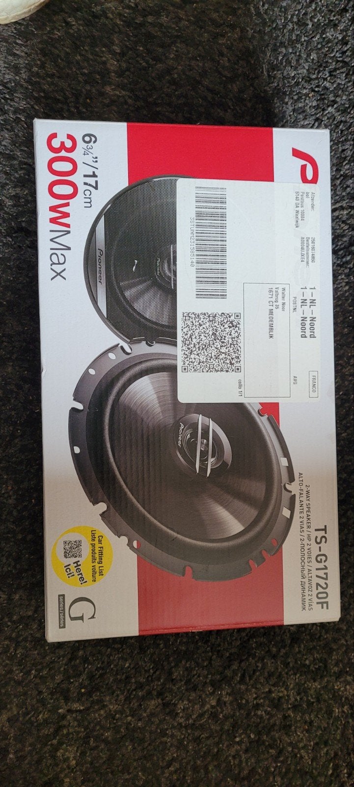 Pioneer TS-G1720F 17cm 2-weg coaxiale luidsprekers, Auto diversen, Ophalen of Verzenden, Nieuw