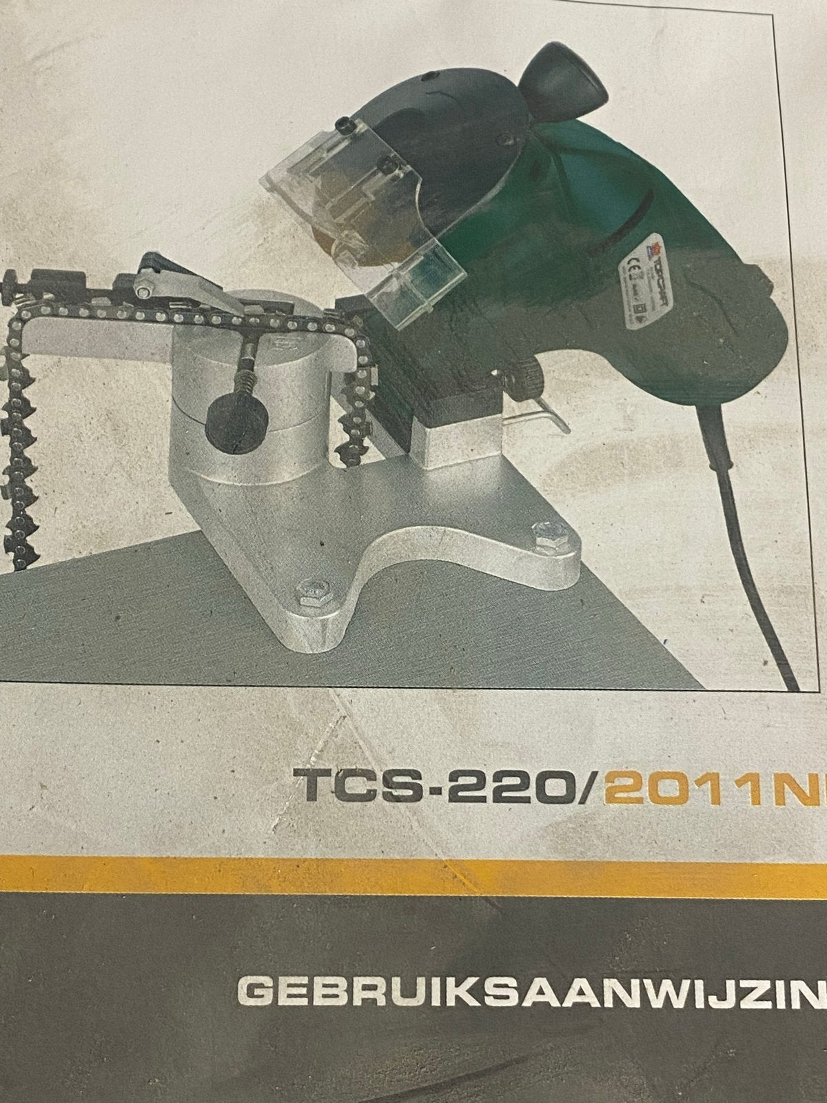 Topcraft Kettingzaagslijper TCS-220/2011NL, Ophalen, Gebruikt, Minder dan 700 watt, Werkbankslijpmachine