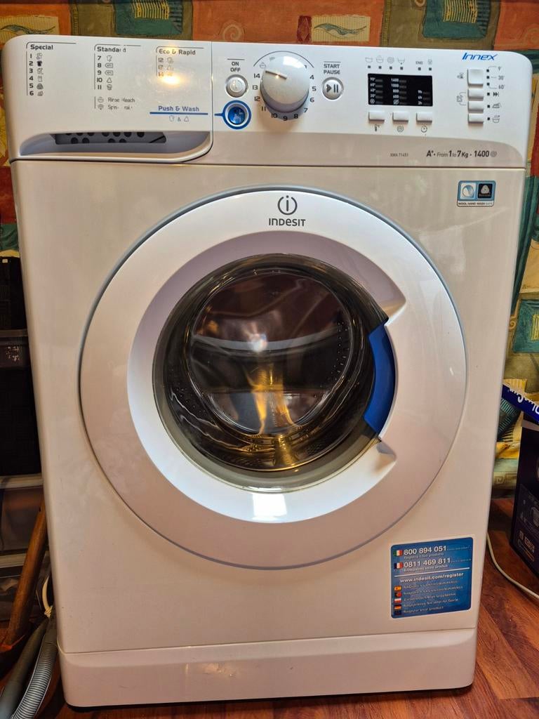 Indesit Innex Wasmachine 7kg A+ 1400 toeren, Witgoed en Apparatuur, Wasmachines, Gebruikt, Voorlader, 6 tot 8 kg, 85 tot 90 cm