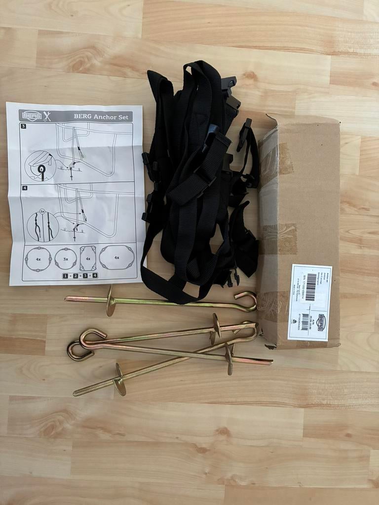 Berg trampoline grondankerset art 35991000 nieuw, Kinderen en Baby's, Speelgoed | Buiten | Trampolines, Nieuw, Ophalen of Verzenden