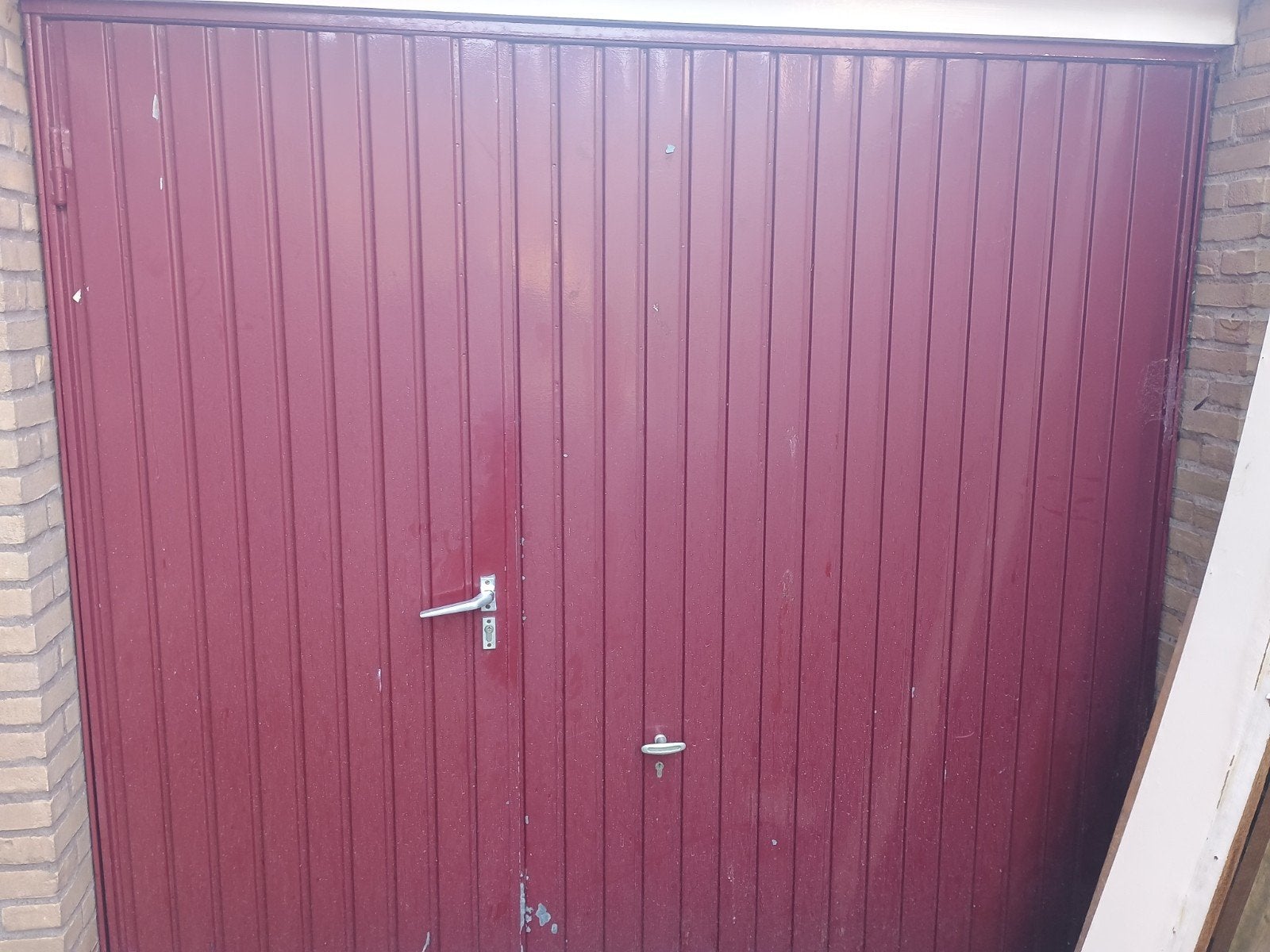 Gebruikte Garagedeur - Rood, Goede Staat, Ophalen, Gebruikt, 120 cm of meer, Garagedeur