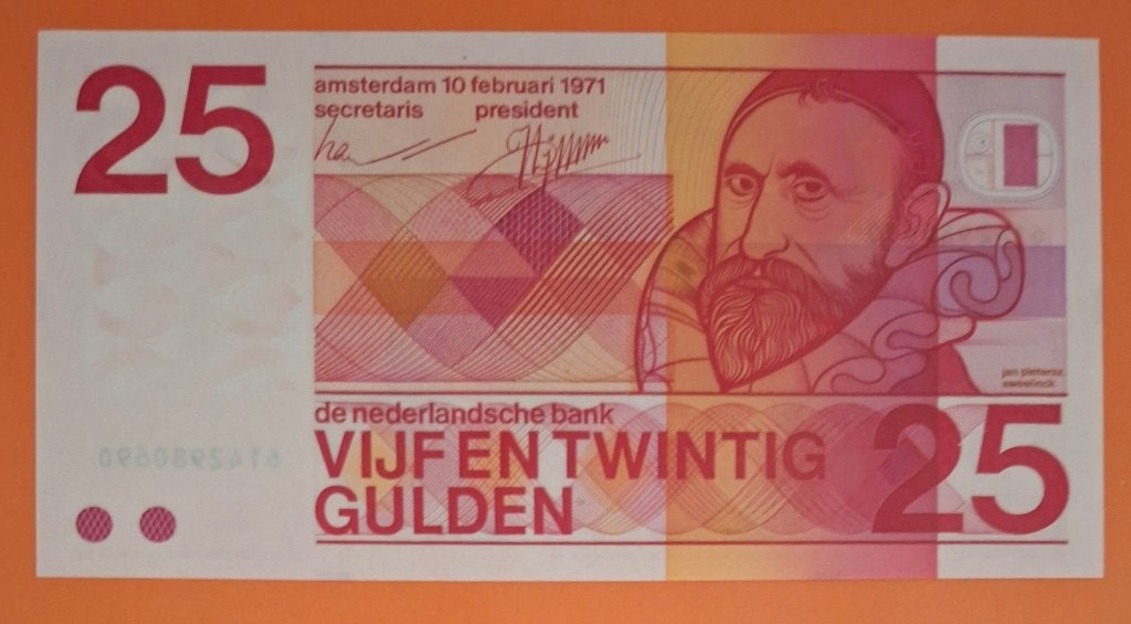 Bankbiljet 25 gulden 1971 Sweelinck. Cat. PL70.b2, Verzenden, 25 gulden, Los biljet