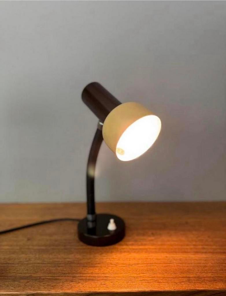 Vintage Bauhaus bruin beige tafellamp Egon Hillebrand.16, Huis en Inrichting, Lampen | Tafellampen, Gebruikt, Bauhaus, Ophalen of Verzenden