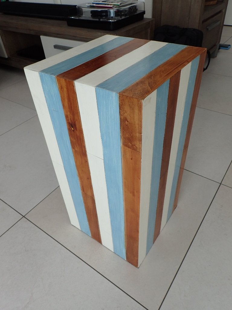 Decoratieve houten kubus plant standaard, Ophalen