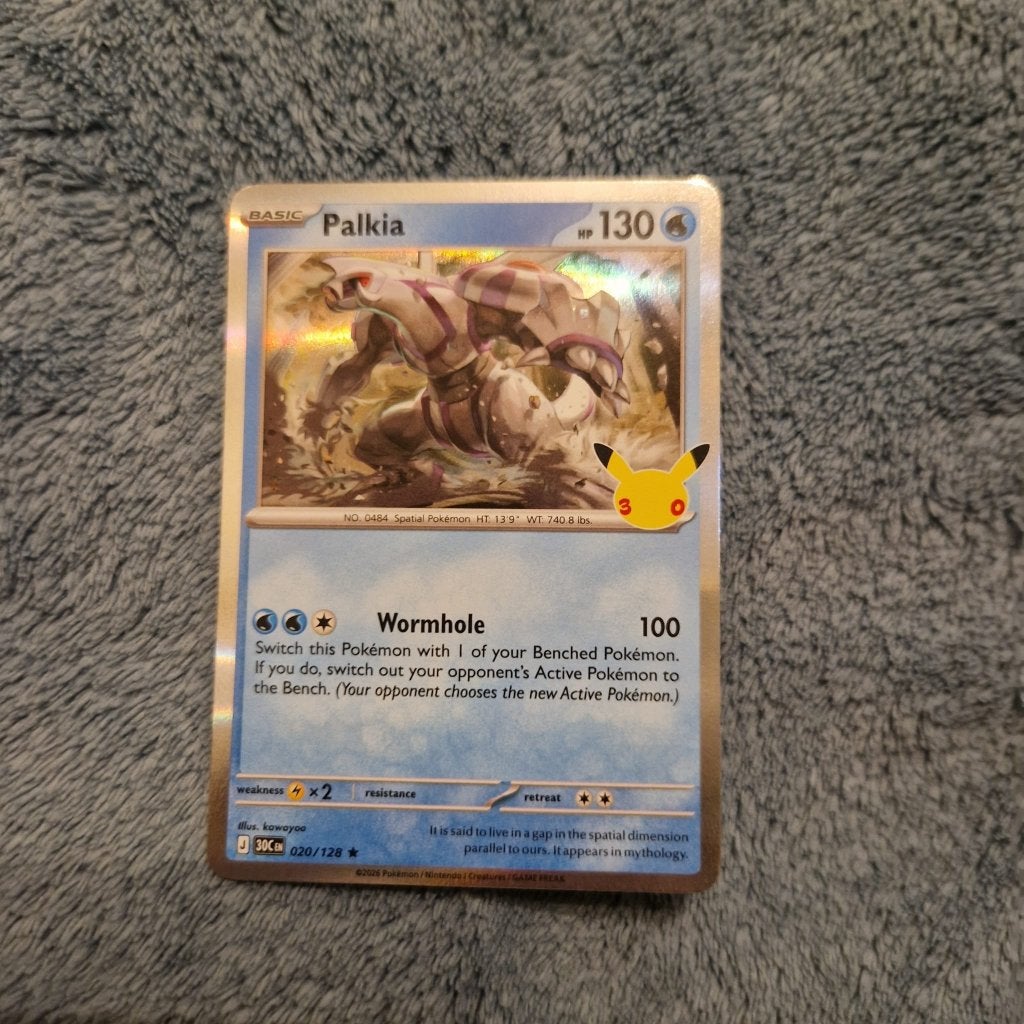 Palkia 020/128 Pokémon 30th Celebration holo, Ophalen of Verzenden, Zo goed als nieuw, Losse kaart, Foil