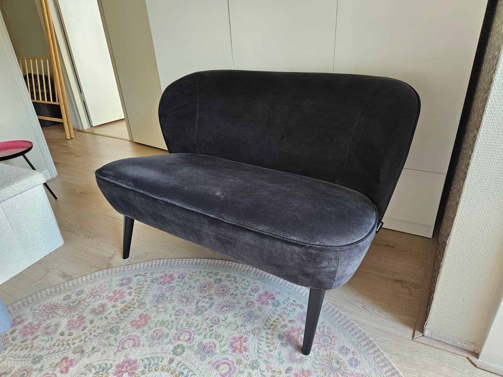 Woood bankje tweepersoons - velours, Ophalen, Minder dan 75 cm, Modern, Elegant, Tweepersoons