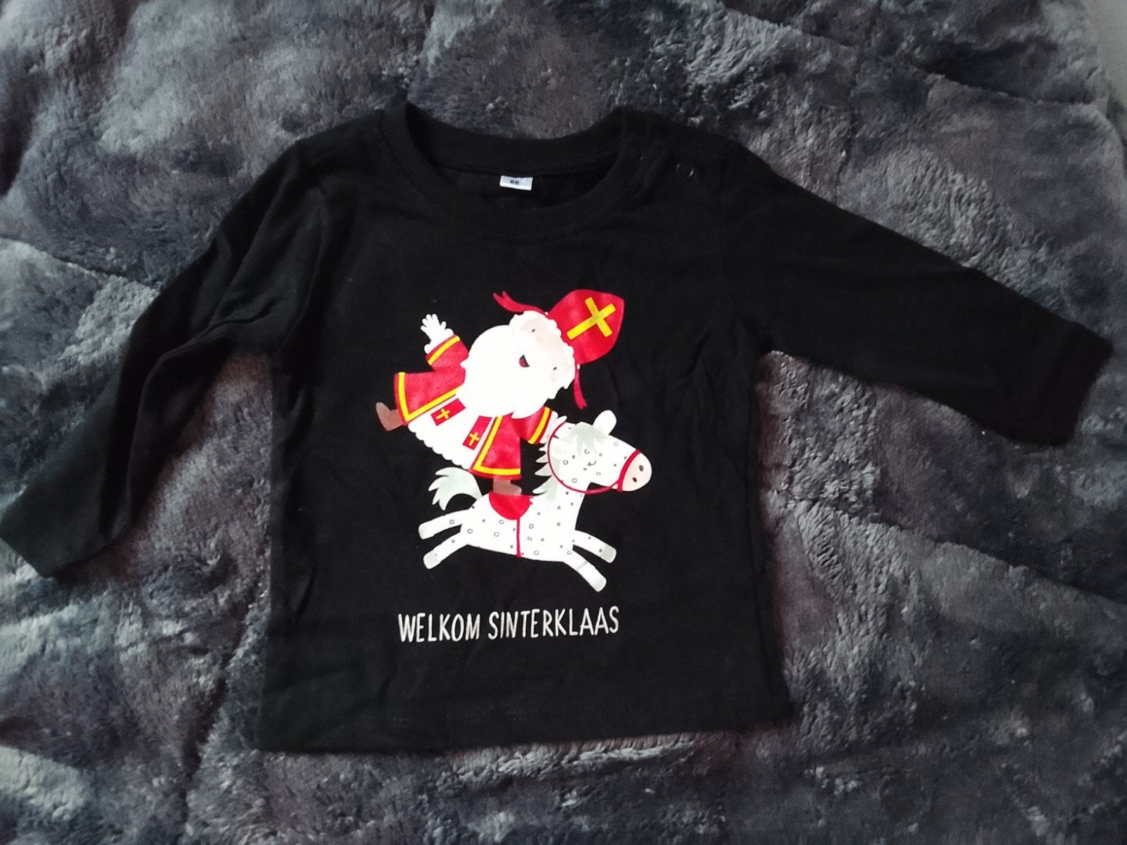 Sinterklaas baby shirtje maat 68 - Welkom Sinterklaas, Ophalen of Verzenden, Zo goed als nieuw