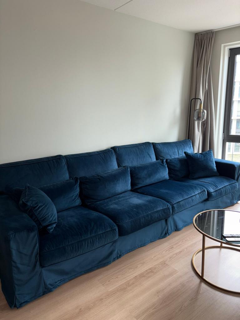 Blauwe bank van Zitmaxx, Ophalen, Gebruikt, 100 tot 125 cm, 300 cm of meer