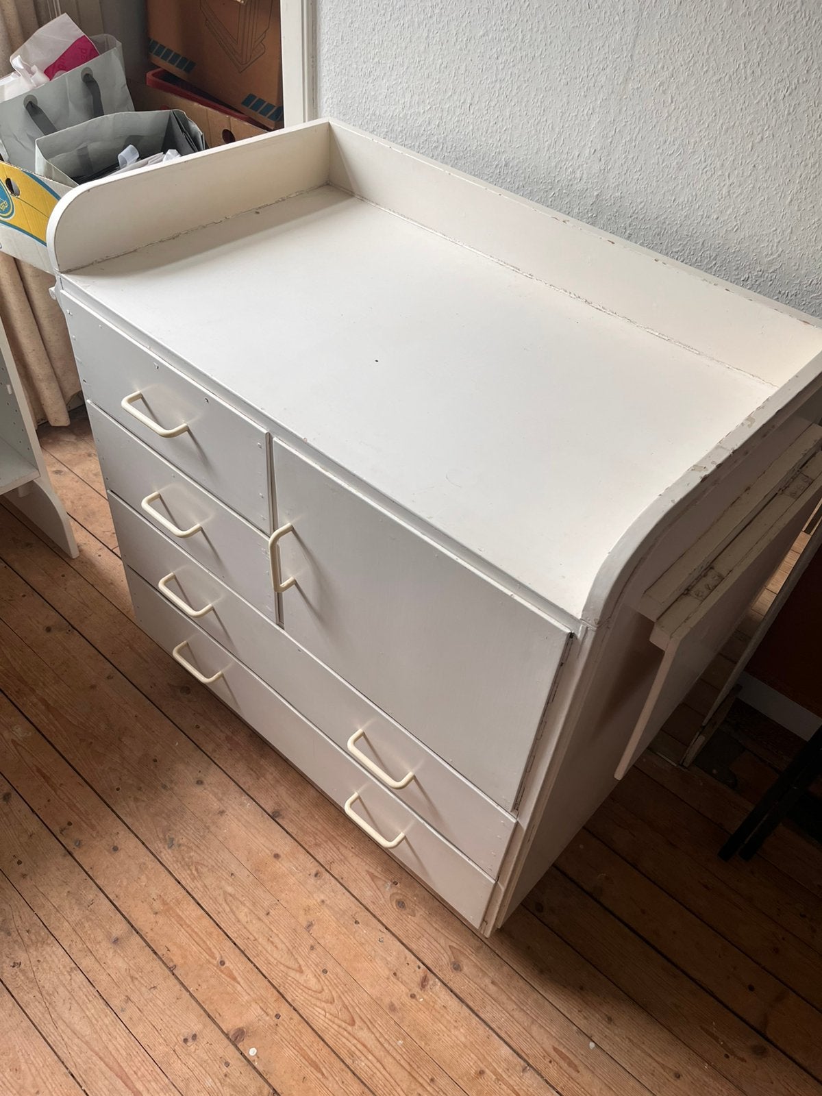 Vintage commode wit, Ophalen, Gebruikt, 50 tot 70 cm, 100 cm of meer