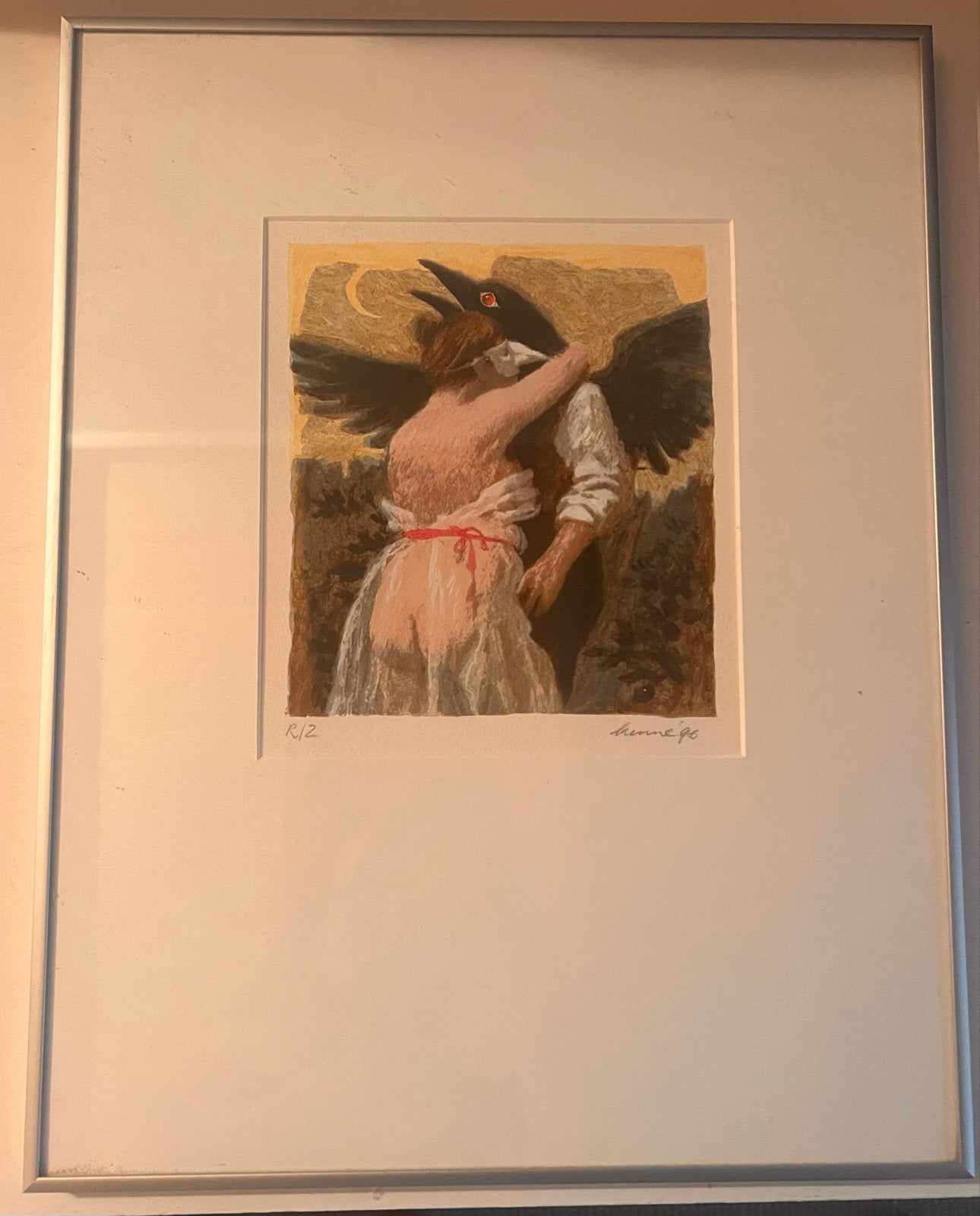 Gesigneerde en genummerde lithografie 'De Kus' (1996), Ophalen, 1950 - 1999, 35 cm, Gesigneerd