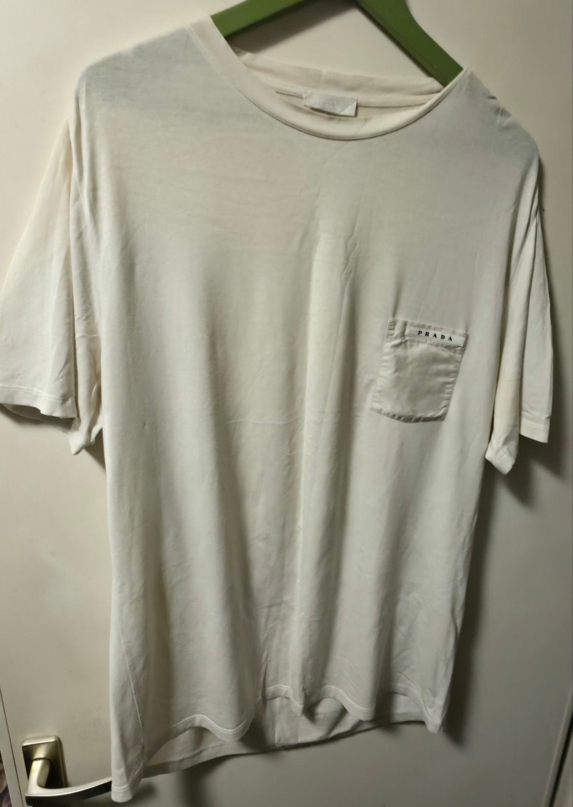 PRADA POCKET T-SHIRT MAAT XL WIT, Ophalen of Verzenden, Zo goed als nieuw, Maat 56/58 (XL), Wit