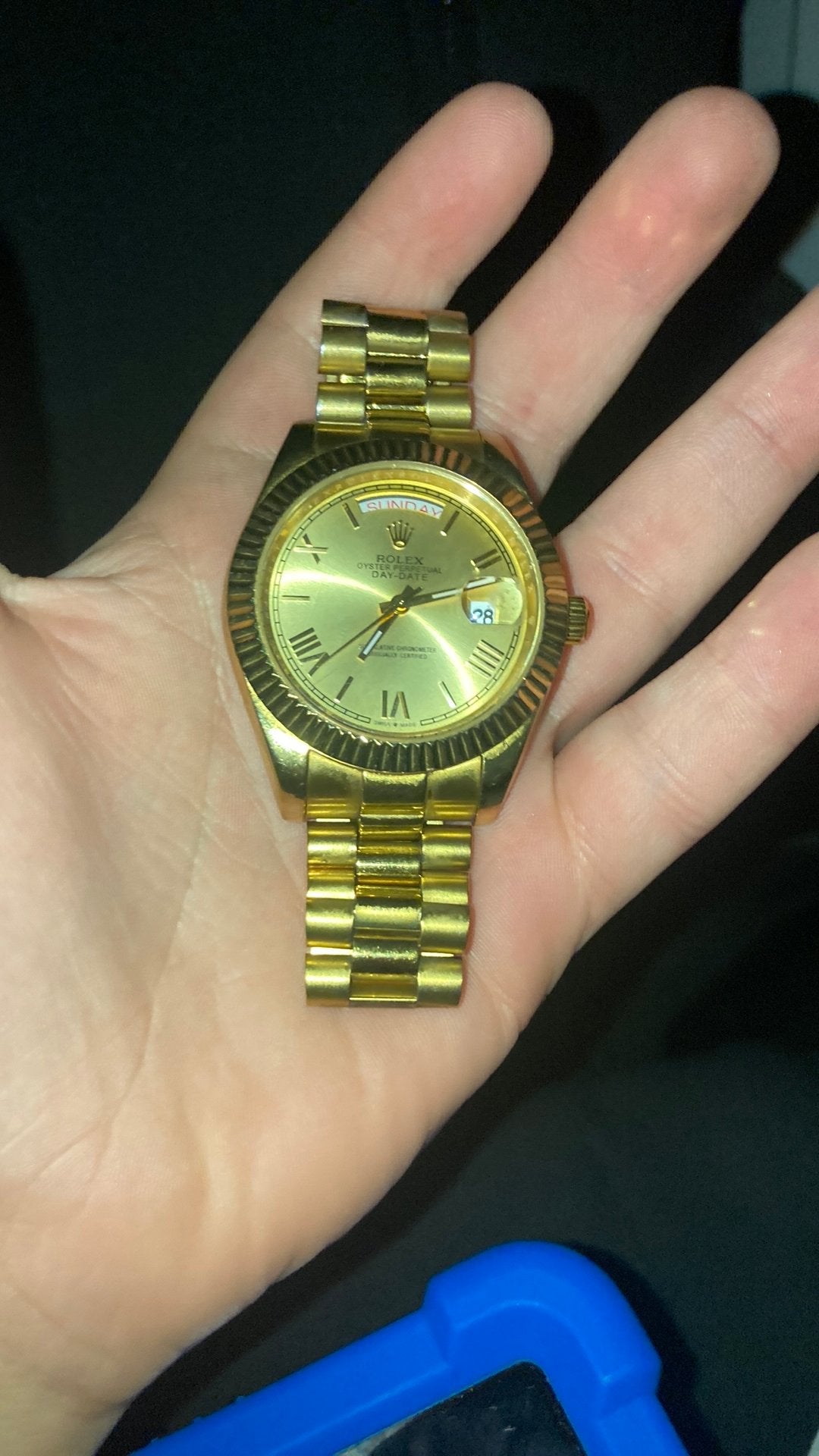 Defecte rolex daydate werkt wel maar bandje werkt niet meer, Ophalen, Zo goed als nieuw, Jongen of Meisje