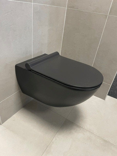 Catalano Sfera 54x35 wandtoilet in mat zwart. Showroommodel., Doe-het-zelf en Verbouw, Sanitair, Ophalen, Nieuw, Steen, Toilet