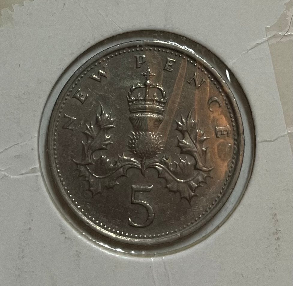 5 new pence Engeland 1978, Ophalen of Verzenden, Overige landen