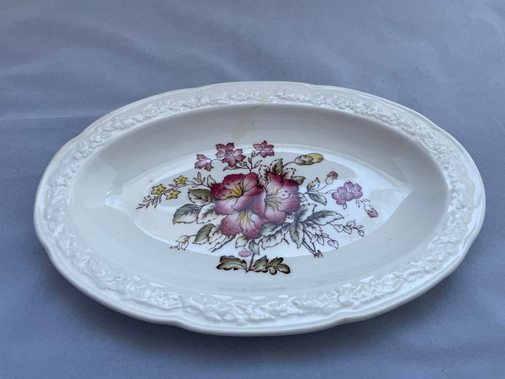 Vintage Crown Ducal Ovale Schaal - Handgekleurd, Antiek en Kunst, Ophalen of Verzenden